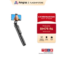 Amgras Tripod S01 Pro Selfie Stick Phone Tripod All in One Extendable Cell Tripod with Wireless Remo