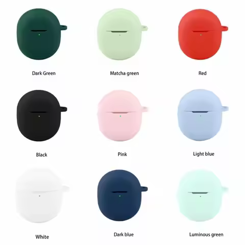 Anti-fall Earphone Case with Keyring Silicone Earbuds Cover Shockproof Anti Scratch for Google Pixel