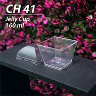 (Bekasi) Jelly Cup Pudding Glass/ 160 ML - Square - CH 41