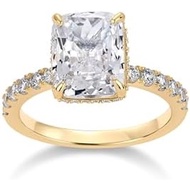 PAVOI 14K  Plated 3.5CT Square Radiant Cubic Zirconia Engagement and Promise Ring for Women - Hidden