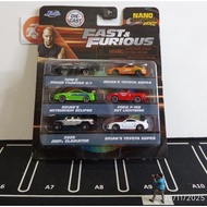 Jada Toys Fast Furious Pack Toyota Supra et al. Nano Hollywood Rides (Nano Scale)