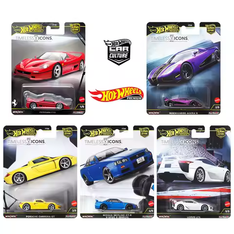 Hot Wheels Premium FPY86 Timeless Icons,Nissan Koenigsegg Ferrari F50 Lexus Porsche,1:64 Die-Cast Al