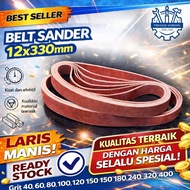 MESIN Sandpaper Belt Sander 12 x 330 mm Sanding Belt Metal Wood Grinding Machine Grit 40-400