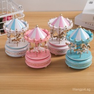 Cake Ornaments Small Carousel Music Box Ornaments Birthday Gifts Children's Boutique Toys Carousel D