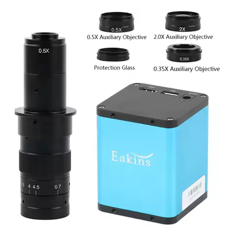 FHD 1080P IMX307 Autofocus Measuring Video Microscope Camera + Zoom 180X C Mount Lens + 0.5x 1x 0.35