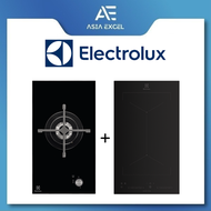 ELECTROLUX EGC3310NVK ULTIMATETASTE 300 BUILT-IN GAS HOB WITH 1 BURNER + ELECTROLUX EHI3251BE 2 ZONE 30CM BUILT-IN INDUCTION HOB