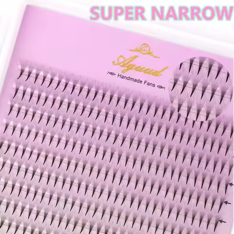 AGUUD New Style Super Narrow Thin Pointy Base Premade Lash Fans 4D 5D 6D 7D 8D XL Tray PBT Russian V