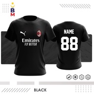 Baju Malaysia AC Milan Football Jersey Baju Bola Sepak CUSTOM NAME &amp; NUMBER MICROFIBER JERSI KASTEM MADE CETAK