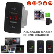 Car Charger Socket Dual Usb Port Charging Volt Display Adapter Fit for ALZA MYVI BEZZA TOYOTA CAR