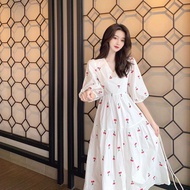 Loose Long Summer Fashion Women's Maxi Dress Short Sleeve V Neck Shirt Dresses Floral Causal Girl Lo