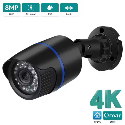 8MP 4K Ultra HD IP Camera 5MP Bullet Web Camera Audio Record Motion Detection Waterproof Outdoor Cam
