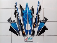 Striping Stiker Motor Honda Supra X 125R 2008 Silver-Biru