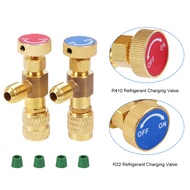 BMWA คอลโทรลวาล์ว ปิด-เปิด ชาร์ทน้ำยาแอร์ ป้องกันน้ำยากระเด็น สีฟ้าR22 สีแดง R22 R410a เซฟตี้วาล์วน