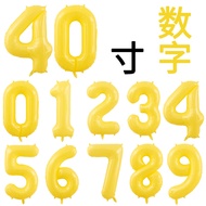 133cm Maca Yellow Number Aluminum Film Balloon Children Birthday Party Hotel Decoration Wedding Outd