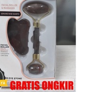 Jade Roller Plus Guasha - Face - Rose Quartz Guasha and Face Roller