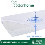 [Shop Malaysia] waterproof fitted bedsheet / anti-dustmite, anti-bacterial, available in all sizes / mattress cover / ready stock white