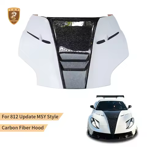 Dry Carbon Fiber Car Engine Hood Bonnet Cover Replace For Ferrari 812 Superfast MSY Engine Exterior 