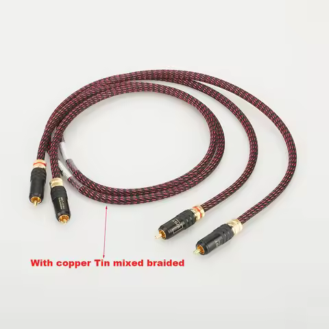 Audiocrast Hi End Audio Cable HIFI RCA Audio Cables With Copper Tin Sleeves RCA Plug Cable