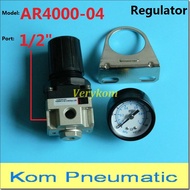 Unit Rawatan Sumber Pneumatik AR4000-04 Pengatur Tekanan Udara Pemampat 1/2 Inci Jenis SMC 1/2" BSP 
