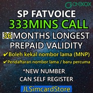 XOX SIM CARD prepaid 36 months validity simcard sp fatvoice [333 mins call] super long life,no contr
