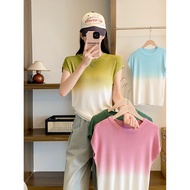 Short-sleeved T-Shirt Women Summer Temperament Gradient Color Fashionable All-Ma