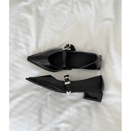 Chic Black Pointed-Toe Heels French Celebrity Style Pointed Heels for Women