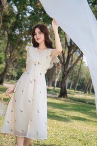 OLV - Đầm kiểu hoa Selby Fleur Dress in Cream
