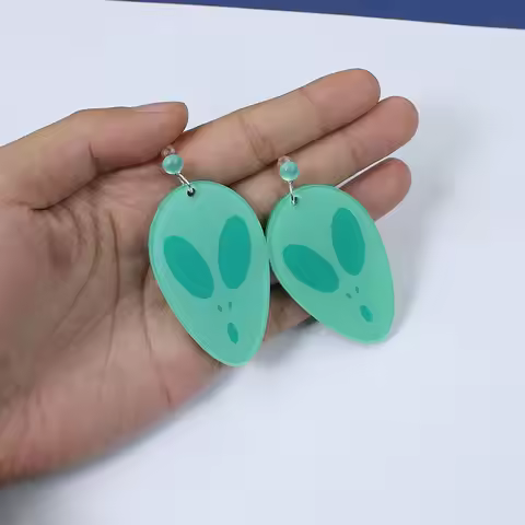 Ayase Momo Earrings Dandadan Cosplay Alien Blue Long Earrings Clip Momo Ayase Costume Props Party