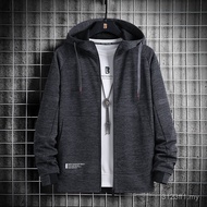 Cardigan Sweatshirt Jaket Sukan Bertudung Saiz Besar Longgar Lelaki Kot Bersaiz Besar Bergaya untuk 