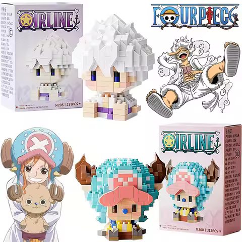 ONE PIECE Sun God Nika Luffy Micro Building Block Chopper Ace Buggy 3D Anime Model Assembly Mini Bri