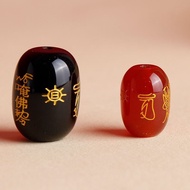 beads obsidian barrel beads carving bronzing beads bracelet diy accessories