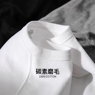This Needle!Long Wash!G Heavy Pure Cotton White Short-Sleeved T-Shirt Women Loose Half-Sleeved Men _