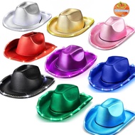 INTOO Space Cowgirl Hat, EVA Comfortable Light Up Cowgirl Hat, Durable Composite Shiny LED Cowboy Ha