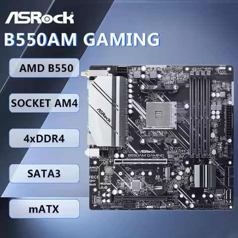 ASRock B550AM GAMING Motherboard mATX AMD B550 Socket AM4 DDR4 64GB SATA3 HDMI WIFI for AMD Ryzen 20