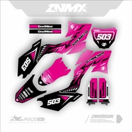 decal klx dtracker full body pink magenta bisa psanga nama nomor