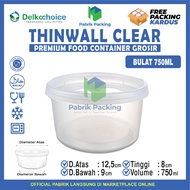 Thinwall Food Container 750ml Delkochoice Premium Plastic Food Container RoundBENING