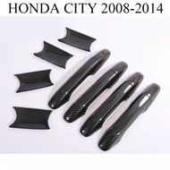 H-HONDA CITY 2008-2014 Carbon Fiber Pattern Car Door Handle Bowl Cover,CITY GM2 GM3 Exterior Accesso