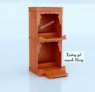 Bàn thờ 2 tầng gỗ tự nhiên bàn thờ ông địa thần tài 2 tầng kích thước phong thủy