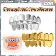 6/6 Teeth Hip Hop Fake Teeth Grillz Cosplay Party Gold Plated Teeth Grillz For Women Men Halloween t