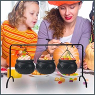 Black Cauldron Cauldron Halloween Decoration Iron Pot Bucket Decoration for Home Dining Table Treat 