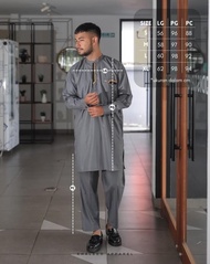 Baju Koko Pria Lengan Panjang Setelan Pakistan Premium - Putih