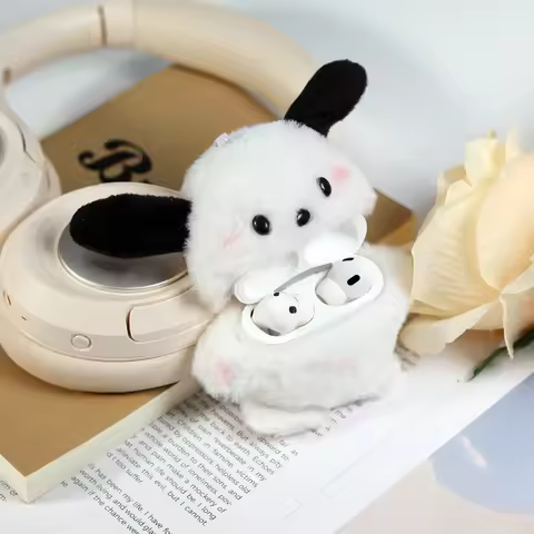 Plush Earphone Case For Airpods 4 1 2 3 Pro 2 3 Cute Sanrio Kuromi Pochacco Wireless Bluetooth Heads