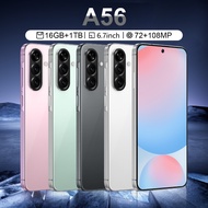 NEW Brand New Smartphone A56 4G/5G Network 6.7-inch Large Screen Memory 16GB RAM+1TB ROM Battery 800
