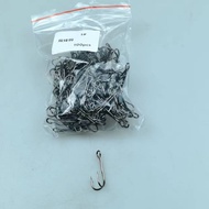 Aneka Umpan - 100pcs High Carbon Steel Fishing Hook Double Hook Soft Frog Hook 1#/2#