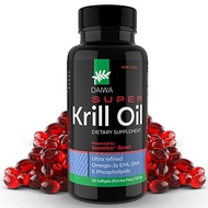 Daiwa Super Krill Oil 1000mg Softgels Omega 3 6 9 Supplement Capsules - Antarctic Krill Oil High Pot