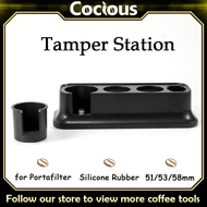 Cocious Adjustable 51/53/58mm Coffee Tamper Holder 4 Holes ABS Tamper Station Holder Support Base