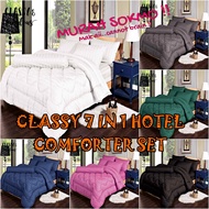 7in1 HOTEL PLAIN COMFORTER SET READY | CADAR COMFORTER HOTEL PLAIN 7 IN 1 SET