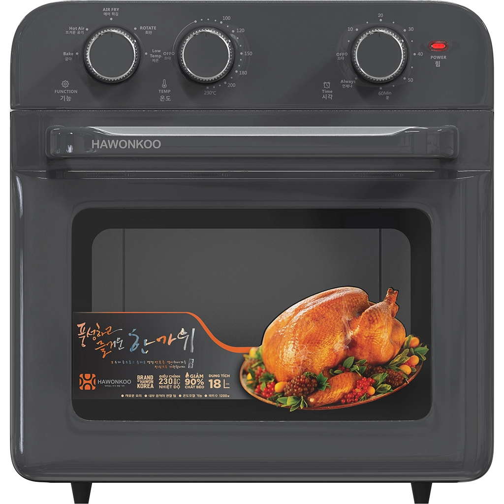 Nồi chiên không dầu Hawonkoo 18 lít AFH-180-GR Xám