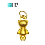 [SPECIAL] LITZ 999 (24K) Gold Teddy Bear Pendant 小熊吊坠 EP0299 <0.23g+/->