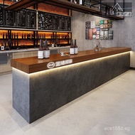 Gray Bar Vintage Coffee Art Cement Industrial Style Reception Desk Cashier Counter Bar Corner Front 